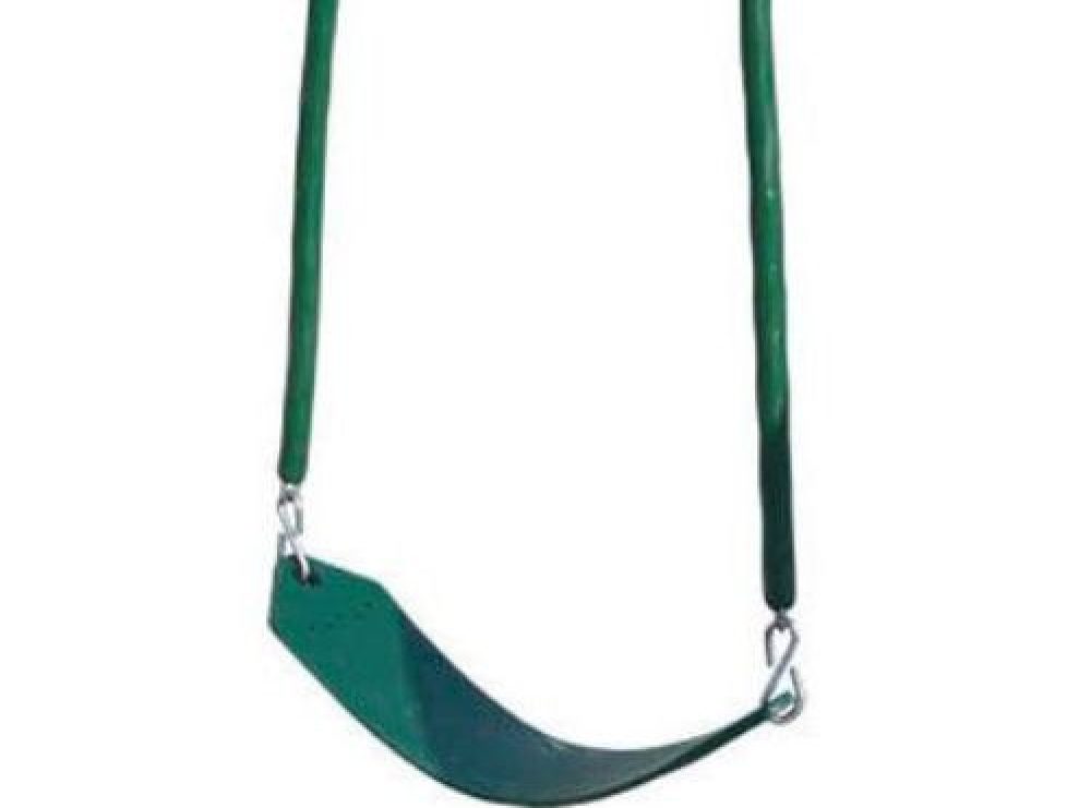 green vinyl belt swing that you can add to your swing set