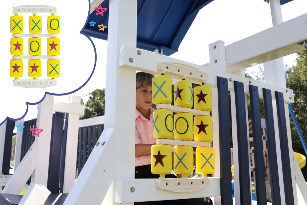 customize your swingset with a tic tac toe game