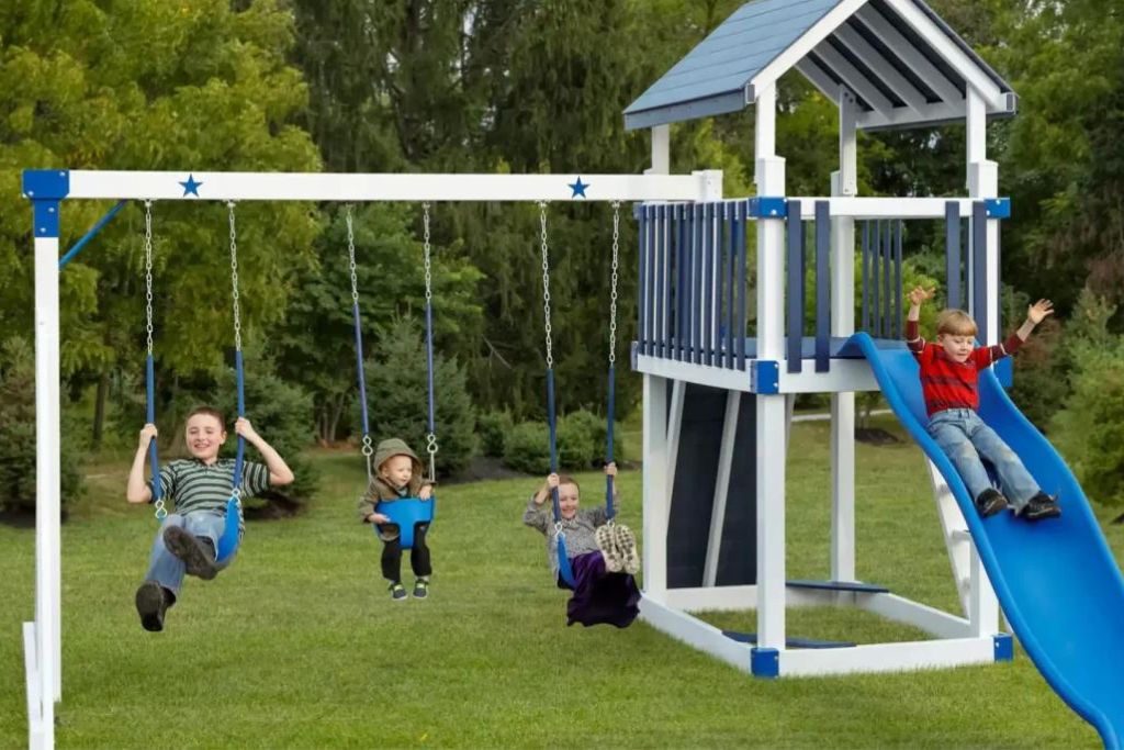 Blue and white swingset colors