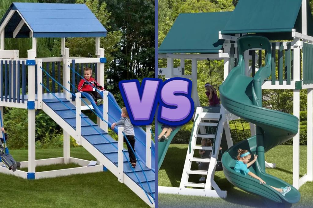 Standard swing set height compared to tall ones