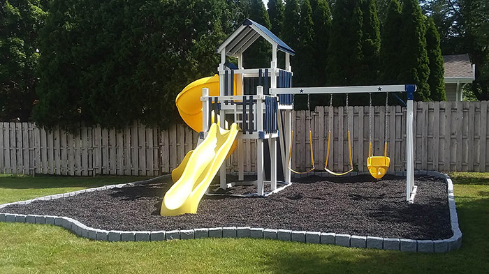 outdoor playset with tube slide
