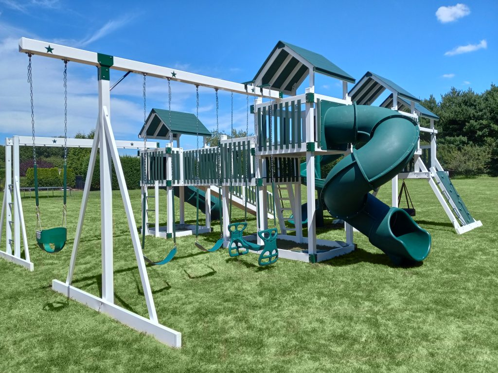Extra high swing beam for swingset