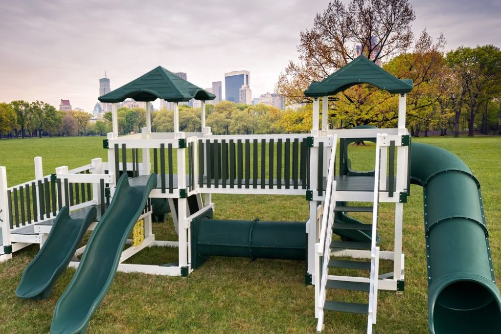 Playground equipment for churches for a vinyl swingset