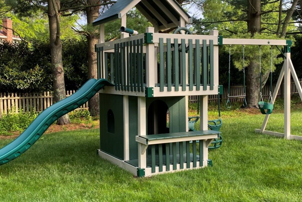 vinyl jungle gym swingset