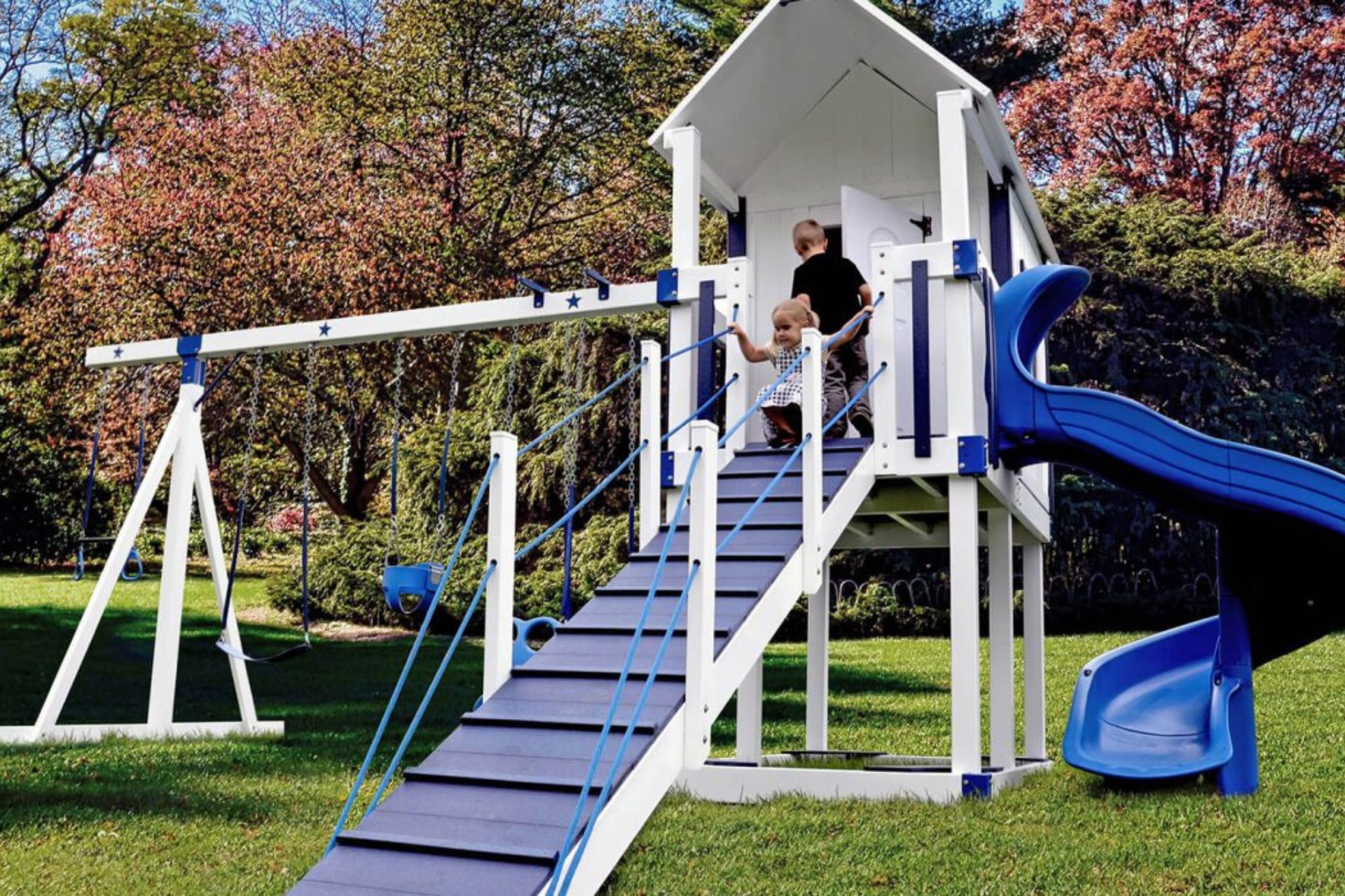 Playhouses with Slides and Swings