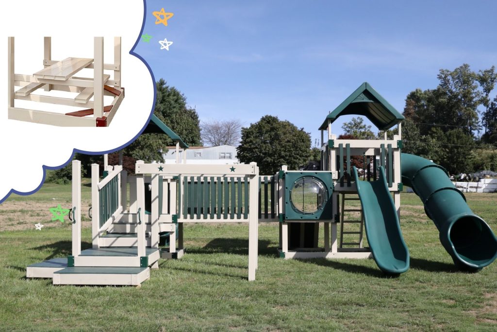 picnic table accessory for backyard playground