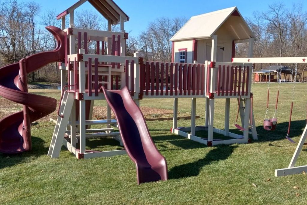 Large vinyl outdoor playset for 8-10 yr old 
