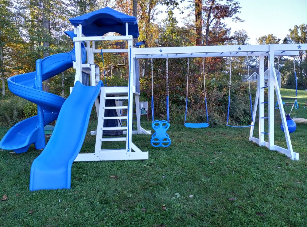 blue playset monkey bars