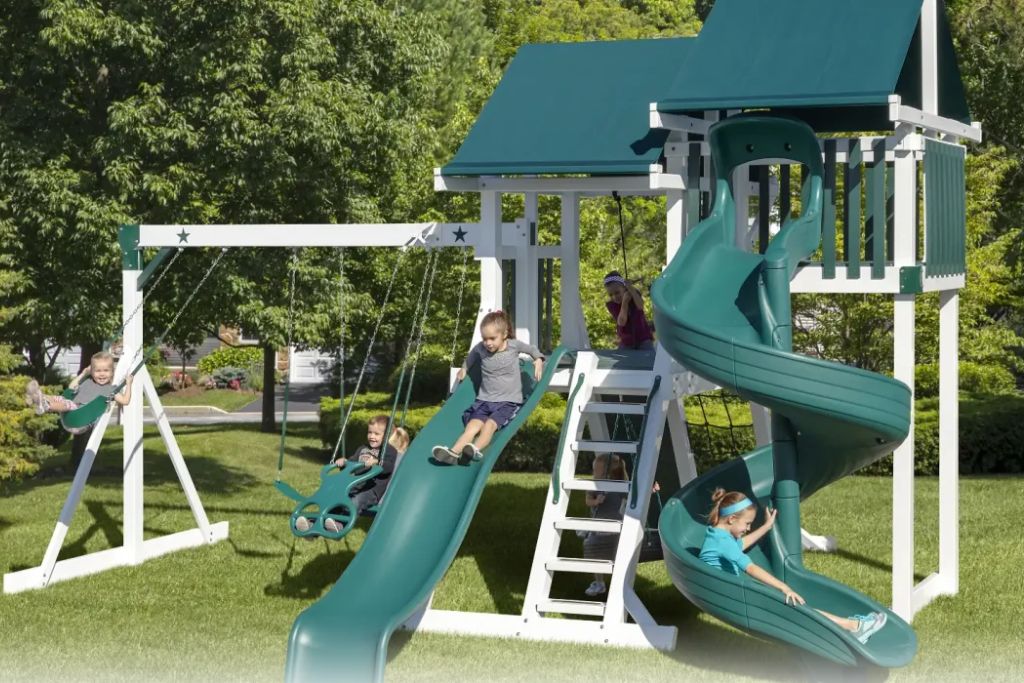 Nebula Playset model with climbing rock wall 