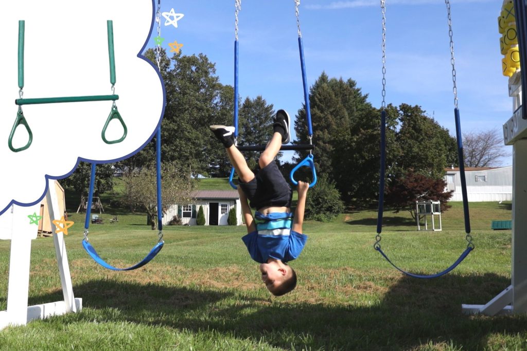 swinging trapeze bar to customize your swingset