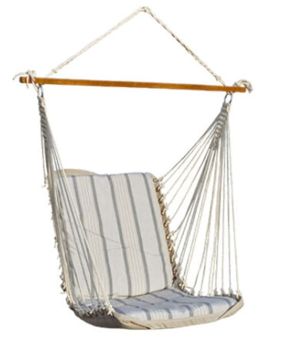 white striped hammock swing set attachment