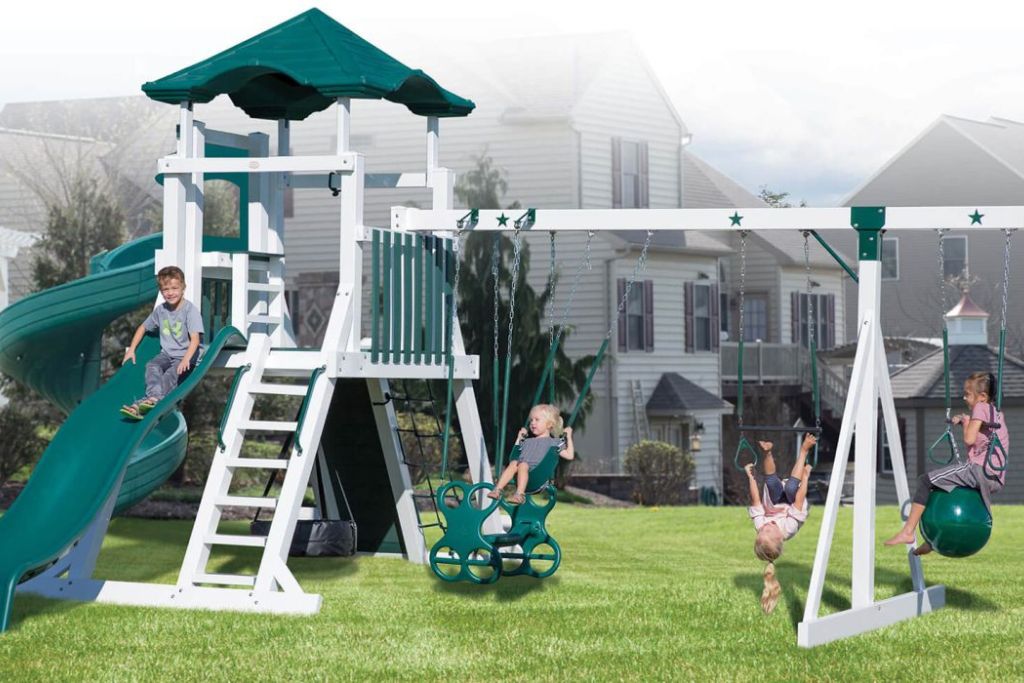 Big vinyl backyard playsets 