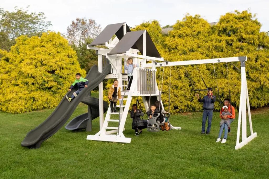 Big backyard play structure for kids to play outdoors